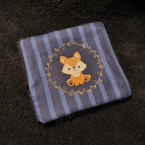 Coton réutilisable renard et rayures foncées